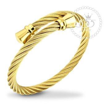 555jewelry กำไลข้อมือลาย Twisted rope สี ทอง รุ่น MNC-BG253-B - กำไลข้อมือเรียบ ดีไซน์ไขว้ สแตนเลสสตีล 555jewelry กำไลข้อมือลาย Twisted rope สี ทอง รุ่น MNC-BG253-B - กำไลข้อมือเรียบ ดีไซน์ไขว้ สแตนเลสสตีล