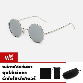 CAZP Sunglasses แว่นกันแดด ทรงกลม Classic Round Metal Style รุ่น 3447 Polarized กรอบเงิน/เลนส์ปรอทสีเงิน (Silver/Mirrored Silver) 47mm CAZP Sunglasses แว่นกันแดด ทรงกลม Classic Round Metal Style รุ่น 3447 Polarized กรอบเงิน/เลนส์ปรอทสีเงิน (Silver/Mirrored Silver) 47mm