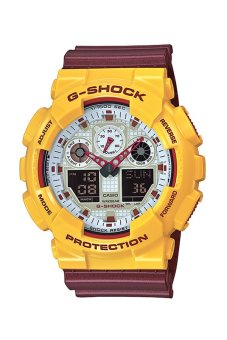 Casio G-Shock นาฬิกาข้อมือสุภาพบุรุษ สายเรซิน รุ่น GA-100CS-9ADR - สีแดง/เหลือง Casio G-Shock นาฬิกาข้อมือสุภาพบุรุษ สายเรซิน รุ่น GA-100CS-9ADR - สีแดง/เหลือง