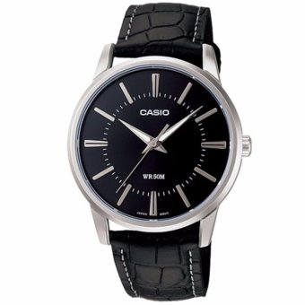 CASIO Standard นาฬิกาข้อมือผู้ชาย สีดำ/เงิน สายหนัง รุ่น MTP-1303L-1AVDF CASIO Standard นาฬิกาข้อมือผู้ชาย สีดำ/เงิน สายหนัง รุ่น MTP-1303L-1AVDF
