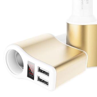 ช่องเสียบที่ชาร์จแบตในรถยนต์ มีจอแสดงวัดโวลต์ DC 12-24V และกระแสขณะชาร์จ USB 2 Port 3.1A และช่องจุดบุหรี่ 1 ช่อง (สีทอง) ช่องเสียบที่ชาร์จแบตในรถยนต์ มีจอแสดงวัดโวลต์ DC 12-24V และกระแสขณะชาร์จ USB 2 Port 3.1A และช่องจุดบุหรี่ 1 ช่อง (สีทอง)