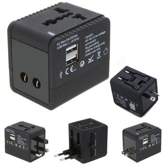 ปลั๊กไฟ Dual USB Universal Adapter All in One รุ่น Square สีดำ พร้อม USB เสียบชาร์ตแบตมือถือ/ไอแพด ใช้ได้ทั่วโลก US/UK/EU/AU รองรับกระแสไฟฟ้า 100-250 โวลต์ ปลั๊กไฟ Dual USB Universal Adapter All in One รุ่น Square สีดำ พร้อม USB เสียบชาร์ตแบตมือถือ/ไอแพด ใช้ได้ทั่วโลก US/UK/EU/AU รองรับกระแสไฟฟ้า 100-250 โวลต์