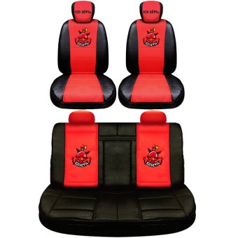 Kid Devil ชุดหุ้มเบาะหนัง PVC แบบเรียบ (สีดำ-แดง) หน้า - หลัง Kid Devil ชุดหุ้มเบาะหนัง PVC แบบเรียบ (สีดำ-แดง) หน้า - หลัง
