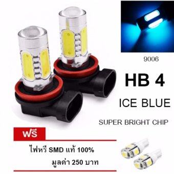 LED หลอดไฟรถยนต์ หลอดไฟตัดหมอก HB4 (9006) แสงสีฟ้า จำนวน 1 คู่ (ICE BLUE) แถมฟรี ไฟหรี่ SMD แท้ 100% มูลค่า 250 บาท LED หลอดไฟรถยนต์ หลอดไฟตัดหมอก HB4 (9006) แสงสีฟ้า จำนวน 1 คู่ (ICE BLUE) แถมฟรี ไฟหรี่ SMD แท้ 100% มูลค่า 250 บาท