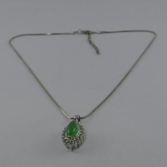 Pearl Jewelry สร้อยคอจี้หยกทรงรี JD18 Pearl Jewelry สร้อยคอจี้หยกทรงรี JD18