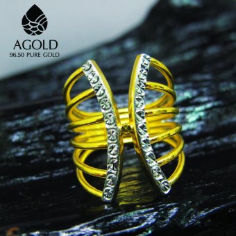 AGOLD ST34 แหวนแฟชั่นสองสี ทองแท้ 96.50% น้ำหนัก 2 สลึง เบอร์ 55 ฟรีกล่องเครื่องประดับ AGOLD ST34 แหวนแฟชั่นสองสี ทองแท้ 96.50% น้ำหนัก 2 สลึง เบอร์ 55 ฟรีกล่องเครื่องประดับ