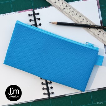 I'mpressionBag กระเป๋าใส่ดินสอ ทรงแบน ซิปรูด สีล้วน (ฟ้า, blue) I'mpressionBag กระเป๋าใส่ดินสอ ทรงแบน ซิปรูด สีล้วน (ฟ้า, blue)