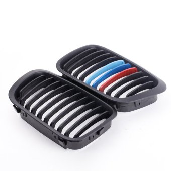 2ชิ้นด้านสีดำ M สีหน้าตะแกรงสำหรับ BMW E46 3 รุ่น 4 ประตู 1998 ที่ 2001 2ชิ้นด้านสีดำ M สีหน้าตะแกรงสำหรับ BMW E46 3 รุ่น 4 ประตู 1998 ที่ 2001