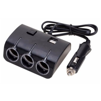 DT Olesson IN-CAR ปลั๊กสำหรับขยายช่องจุดบุหรี่ 3 ช่อง พร้อม USB 2 port ในรถยนต์ รุ่น 1506 (สีดำ) DT Olesson IN-CAR ปลั๊กสำหรับขยายช่องจุดบุหรี่ 3 ช่อง พร้อม USB 2 port ในรถยนต์ รุ่น 1506 (สีดำ)