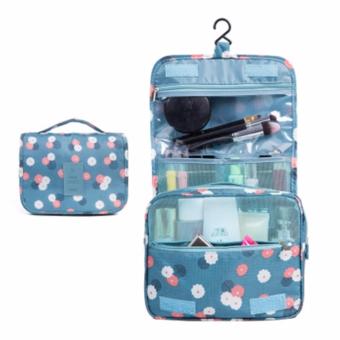 [SAKI] กระเป๋าแบ่งของ กระเป๋าจัดระเบียบ - 2-สีฟ้าเทาลายดอก image