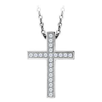 555jewelry จี้ไม้กางเขนมีเบลในตัว ประดับด้วย CZ สีขาว รุ่น MNC-P515-A สี Steel 555jewelry จี้ไม้กางเขนมีเบลในตัว ประดับด้วย CZ สีขาว รุ่น MNC-P515-A สี Steel