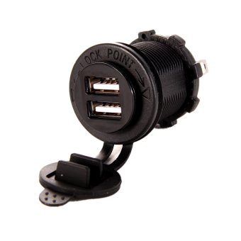 กันน้ำชาร์จ usb แบบซ็อกเก็ตคู่ 3.1 แผงแอมป์ติดรถจักรยานยนต์ กันน้ำชาร์จ usb แบบซ็อกเก็ตคู่ 3.1 แผงแอมป์ติดรถจักรยานยนต์