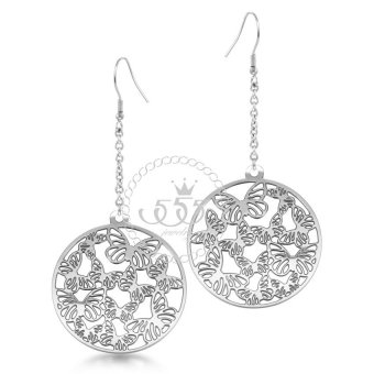 555jewelry ต่างหูแบบห้อยรูปวงกลมฉลุ รุ่น MNC-ER021-A - สีสตีลเงิน 555jewelry ต่างหูแบบห้อยรูปวงกลมฉลุ รุ่น MNC-ER021-A - สีสตีลเงิน