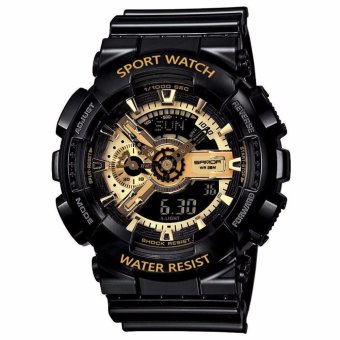 S SPORT นาฬิกาข้อมือ ชายและหญิง (แถมกล่องสวยหรู) กันน้ำได้ดี - GA110GB-1 (Black / Gold) New S SPORT นาฬิกาข้อมือ ชายและหญิง (แถมกล่องสวยหรู) กันน้ำได้ดี - GA110GB-1 (Black / Gold) New