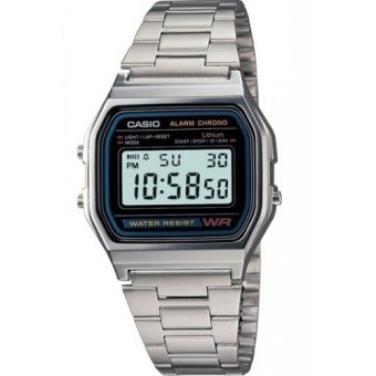 Casio Standard นาฬิกาข้อมือผู้ชาย สีเงิน สายสเตนเลส รุ่น A158WA-1DF Casio Standard นาฬิกาข้อมือผู้ชาย สีเงิน สายสเตนเลส รุ่น A158WA-1DF