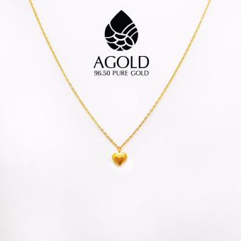 AGOLD ST37 สร้อยคอทองแท้ 96.50% พร้อมจี้รูปหัวใจ น้ำหนัก ครึ่งสลึง (1.9 กรัม) ฟรีกล่องใส่เครื่องประดับ AGOLD ST37 สร้อยคอทองแท้ 96.50% พร้อมจี้รูปหัวใจ น้ำหนัก ครึ่งสลึง (1.9 กรัม) ฟรีกล่องใส่เครื่องประดับ