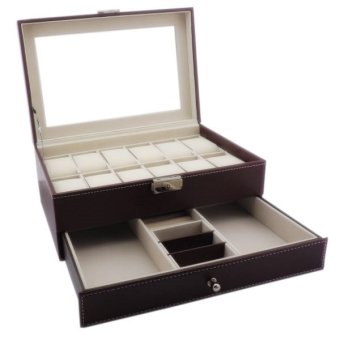 Fancybox กล่องนาฬิกาไม้บุหนัง 2 ชั้น สำหรับนาฬิกา 12 เรือน + ใส่เครื่องประดับ (Brown) Fancybox กล่องนาฬิกาไม้บุหนัง 2 ชั้น สำหรับนาฬิกา 12 เรือน + ใส่เครื่องประดับ (Brown)