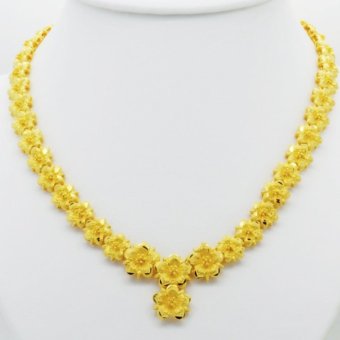 Thai Jewelry สร้อยคอสังวาลย์ทอง ลายดอกไม้รอบคอ งานทองชุบไมครอน ชุบด้วยเศษทองคำแท้ 96.5 % หนัก 3.5 บาท ยาว 18 นิ้ว Thai Jewelry สร้อยคอสังวาลย์ทอง ลายดอกไม้รอบคอ งานทองชุบไมครอน ชุบด้วยเศษทองคำแท้ 96.5 % หนัก 3.5 บาท ยาว 18 นิ้ว