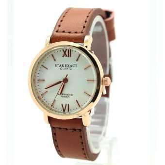 StarExact นาฬิกาผู้หญิง สายหนัง ทรงกลม ตัวเรือน (Pink Gold) หน้าสีเงิน ระบบเข็ม - SE-F002 StarExact นาฬิกาผู้หญิง สายหนัง ทรงกลม ตัวเรือน (Pink Gold) หน้าสีเงิน ระบบเข็ม - SE-F002
