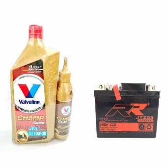 แบตมอไซค์ RR รุ่น JTZ5S 12V 5Ah + น้ำมันเครื่องวาโวลีน แบตมอไซค์ RR รุ่น JTZ5S 12V 5Ah + น้ำมันเครื่องวาโวลีน