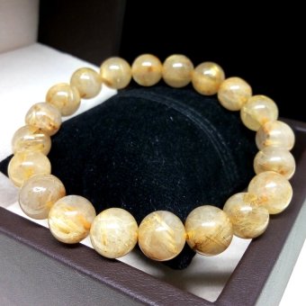 ไหมทอง ขนาด 9 มม. Rutiled Quartz สร้อยข้อมือหินแท้ ไหมทอง ขนาด 9 มม. Rutiled Quartz สร้อยข้อมือหินแท้