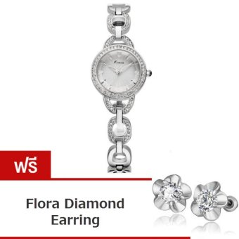 Kimio นาฬิกาข้อมือผู้หญิง สีเงิน สายสแตนเลส รุ่น KW6019 แถมฟรีต่างหู Flora Diamond Earring มูลค่า 199- Kimio นาฬิกาข้อมือผู้หญิง สีเงิน สายสแตนเลส รุ่น KW6019 แถมฟรีต่างหู Flora Diamond Earring มูลค่า 199-