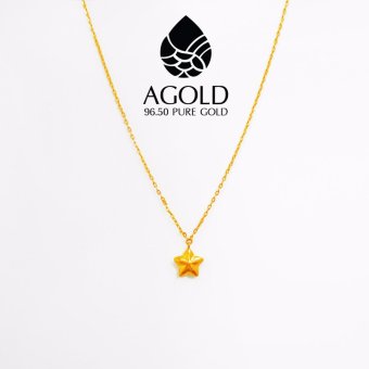 AGOLD ST38 สร้อยคอทองแท้ 96.50% พร้อมจี้รูปดาว น้ำหนัก ครึ่งสลึง (1.9 กรัม) ฟรีกล่องใส่เครื่องประดับ AGOLD ST38 สร้อยคอทองแท้ 96.50% พร้อมจี้รูปดาว น้ำหนัก ครึ่งสลึง (1.9 กรัม) ฟรีกล่องใส่เครื่องประดับ