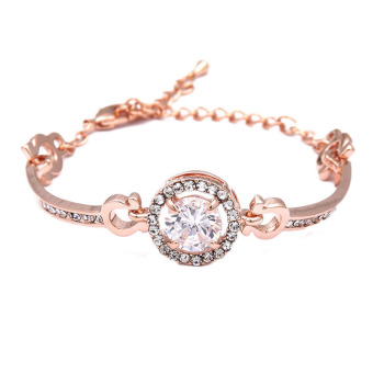 Fancyqube S925 เงินชุบขาวทองขึ้นทอง Daimond สร้อยข้อมือคริสตัลกำไลโซ่-กุหลาบทอง Fancyqube S925 เงินชุบขาวทองขึ้นทอง Daimond สร้อยข้อมือคริสตัลกำไลโซ่-กุหลาบทอง