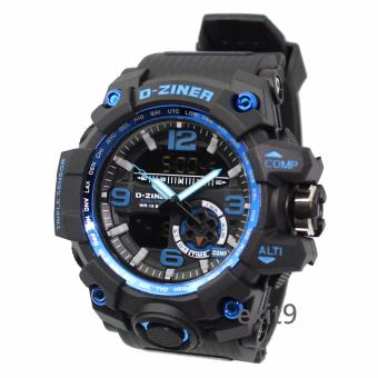 D-ZINER นาฬิกาข้อมือผู้ชาย สายซิลิโคน รุ่นDZ-8119 (ดำ)ขอบน้ำเงิน D-ZINER นาฬิกาข้อมือผู้ชาย สายซิลิโคน รุ่นDZ-8119 (ดำ)ขอบน้ำเงิน
