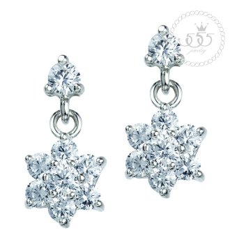 555jewelry เครื่องประดับ ต่างหูสตั๊ดแบบห้อยประดับ CZ ดีไซน์รูปดอกไม้เรียบหรู รุ่น MNC-BER603-A (สีเงิน) 555jewelry เครื่องประดับ ต่างหูสตั๊ดแบบห้อยประดับ CZ ดีไซน์รูปดอกไม้เรียบหรู รุ่น MNC-BER603-A (สีเงิน)