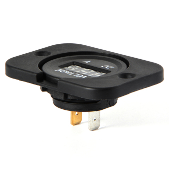 เครื่องวัดแรงดันไฟฟ้า สำหรับ DC 12V-24V รถยนต์ รถจักรยานยนต์ รถบรรทุก (ไฟ LED สีเขียว)