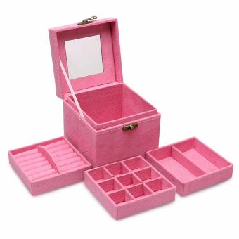 Fancybox กล่องเครื่องประดับเอนกประสงค์ 3 ชั้น (Square Jewelry Box) สีชมพู Fancybox กล่องเครื่องประดับเอนกประสงค์ 3 ชั้น (Square Jewelry Box) สีชมพู
