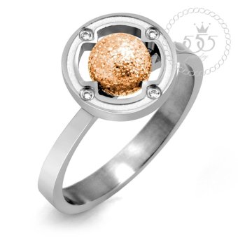 555jewelry แหวนหัวบอลกลม รุ่น MNC-R501-C ( Pink Gold ) 555jewelry แหวนหัวบอลกลม รุ่น MNC-R501-C ( Pink Gold )
