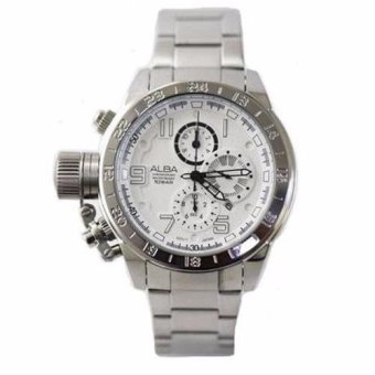 ALBA นาฬิกาข้อมือผู้ชาย สีขาว/สีเงิน สายแสตนเลส Commando Chronograph รุ่น AF8T87X1 ALBA นาฬิกาข้อมือผู้ชาย สีขาว/สีเงิน สายแสตนเลส Commando Chronograph รุ่น AF8T87X1