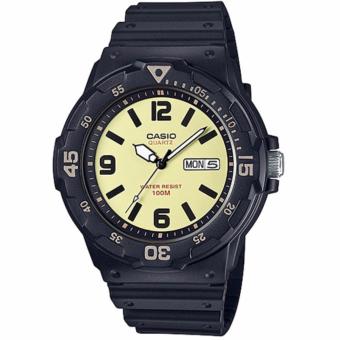 CASIO Standard นาฬิกาข้อมือผู้ชาย สีครีม/ดำ สายเรซิน รุ่น MRW-200H-5BVDF CASIO Standard นาฬิกาข้อมือผู้ชาย สีครีม/ดำ สายเรซิน รุ่น MRW-200H-5BVDF