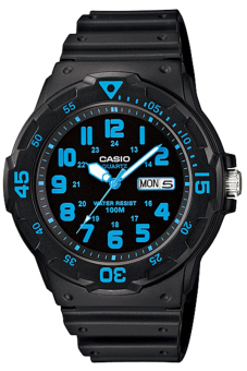 Casio Standard นาฬิกาข้อมือผู้ชาย สายเรซิ่น รุ่น MRW-200H-2BVDF - สีดำ/น้ำเงิน Casio Standard นาฬิกาข้อมือผู้ชาย สายเรซิ่น รุ่น MRW-200H-2BVDF - สีดำ/น้ำเงิน