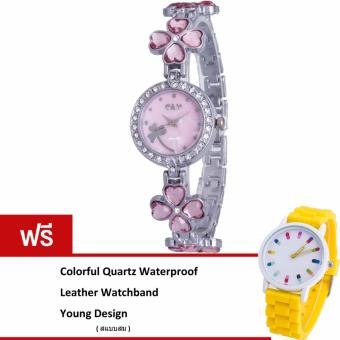 MEGA Lady Jewelry Luxury Fashion Bracelet Watch นาฬิกาข้อมือผู้หญิง สายสแตนเลส Kimio Design รุ่น K456 (Pink)(ฟรี Colorful Quartz Waterproof Silicon Strap Young Fashion Watch)(Pink) MEGA Lady Jewelry Luxury Fashion Bracelet Watch นาฬิกาข้อมือผู้หญิง สายสแตนเลส Kimio Design รุ่น K456 (Pink)(ฟรี Colorful Quartz Waterproof Silicon Strap Young Fashion Watch)(Pink)