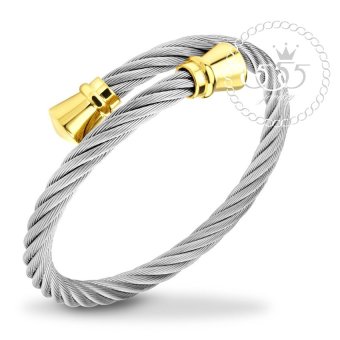 555jewelry กำไลข้อมือลาย Twisted rope สี ทอง รุ่น MNC-BG253-B1 - กำไลข้อมือเรียบ ดีไซน์ไขว้ สแตนเลสสตีล 555jewelry กำไลข้อมือลาย Twisted rope สี ทอง รุ่น MNC-BG253-B1 - กำไลข้อมือเรียบ ดีไซน์ไขว้ สแตนเลสสตีล