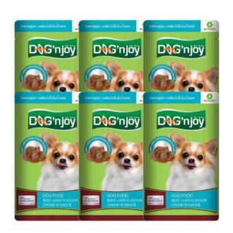 Dog 'n Joyอาหารเปียกสำหรับสุนัข รสตับวัวชิ้นในน้ำซอส120ก.แพ็ค6ชิ้น Dog 'n Joyอาหารเปียกสำหรับสุนัข รสตับวัวชิ้นในน้ำซอส120ก.แพ็ค6ชิ้น