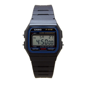 Casio Standard นาฬิกาข้อมือผู้ชาย สีดำ สายเรซิ่น รุ่น F-91W-1D Casio Standard นาฬิกาข้อมือผู้ชาย สีดำ สายเรซิ่น รุ่น F-91W-1D