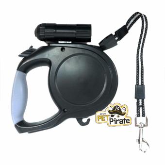 Pet Pirate ตลับสายจูงเส้นกลม ไฟฉาย LED ถอดแยกได้ 8m (สีดำ) Pet Pirate ตลับสายจูงเส้นกลม ไฟฉาย LED ถอดแยกได้ 8m (สีดำ)