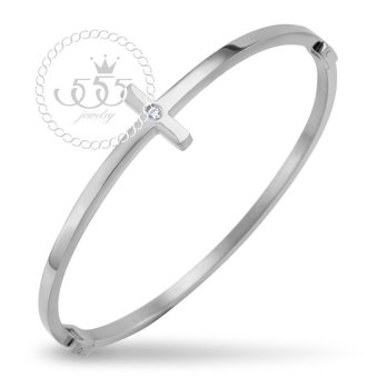 555jewelry Stainless Steel 316L กำไลข้อมือสแตนเลส รุ่น MNC-BG233-CZ-A (Steel) 555jewelry Stainless Steel 316L กำไลข้อมือสแตนเลส รุ่น MNC-BG233-CZ-A (Steel)