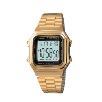 Casio Standard นาฬิกาข้อมือผู้หญิง สายสแตนเลส รุ่น A178WGA-1A - Gold Casio Standard นาฬิกาข้อมือผู้หญิง สายสแตนเลส รุ่น A178WGA-1A - Gold
