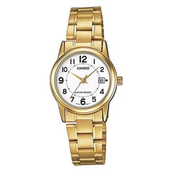 Casio Standard นาฬิกาข้อมือผู้หญิง สายสแตนเลส รุ่น LTP-V002G-7BUDF - สีทอง Casio Standard นาฬิกาข้อมือผู้หญิง สายสแตนเลส รุ่น LTP-V002G-7BUDF - สีทอง