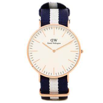 Daniel Wellington 0104DW Classic Glasgow Eggshell White 40mm นาฬิกาข้อมือ แฟชั่น ผู้ชาย สายไนล่อน สีทองแดง Men Watch - Rose Gold Case Blue Strap Daniel Wellington 0104DW Classic Glasgow Eggshell White 40mm นาฬิกาข้อมือ แฟชั่น ผู้ชาย สายไนล่อน สีทองแดง Men Watch - Rose Gold Case Blue Strap