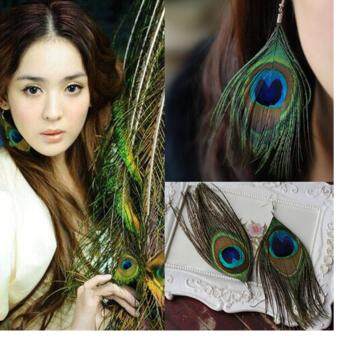 Leegoal ผู้หญิงแฟชั่น Boho สีสันสไตล์ธรรมชาติปล่อยนกยูงตุ้มหูขนยาว (สีน้ำเงิน) Leegoal ผู้หญิงแฟชั่น Boho สีสันสไตล์ธรรมชาติปล่อยนกยูงตุ้มหูขนยาว (สีน้ำเงิน)