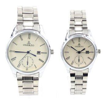 OSHRZO Date Quartz นาฬิกาข้อมือคู่รัก มีระบบวันที่ - 9126-8085 (Silver/ White) OSHRZO Date Quartz นาฬิกาข้อมือคู่รัก มีระบบวันที่ - 9126-8085 (Silver/ White)