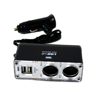 Charging kit เพิ่มที่จุดบุหรี่ในรถยนต์เป็น 2 Socket และช่องเสียบที่ชาร์จแบตในรถยนต์ usb 2 port (สีดำ) Charging kit เพิ่มที่จุดบุหรี่ในรถยนต์เป็น 2 Socket และช่องเสียบที่ชาร์จแบตในรถยนต์ usb 2 port (สีดำ)