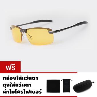 CAZP แว่นตากันแดด ทรงสี่เหลี่ยมผืนผ้า Polarized สำหรับขับรถตอนกลางคืน ป้องกันการเกิดอุบัติเหตุ กรอบเงิน/เลนส์เหลือง (Black/Yellow Night Vision) 66mm CAZP แว่นตากันแดด ทรงสี่เหลี่ยมผืนผ้า Polarized สำหรับขับรถตอนกลางคืน ป้องกันการเกิดอุบัติเหตุ กรอบเงิน/เลนส์เหลือง (Black/Yellow Night Vision) 66mm