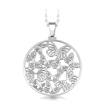 555jewelry จี้วงกลม ฉลุลายผีเสื้อ รุ่น MNC-P031-A - Steel 555jewelry จี้วงกลม ฉลุลายผีเสื้อ รุ่น MNC-P031-A - Steel